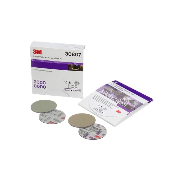 Trizact 7100195911 Finishing Foam Disc Kit, 3 in Dia Disc, Assorted Grit, Silicon Carbide Abrasive