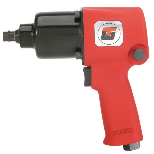 UT UT8150P-2 Pneumatic Impact Wrench, 1/2 in Drive, 550 ft-lb Torque, 7.3 cfm Air Flow, 7-1/4 in OAL, 29 cfm Short Run Air Consumption