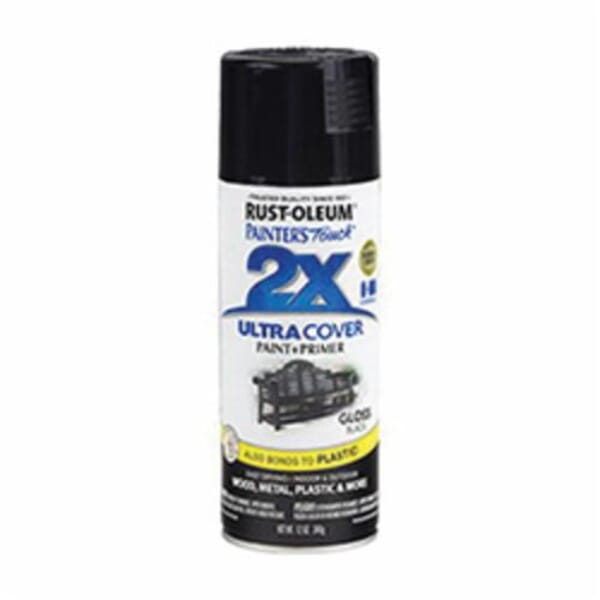 Ultra Cover 2x 249122 Painters Touch Enamel Spray Paint, 12 oz Container, Liquid Form, Black, 8 to 12 sq-ft/can Coverage