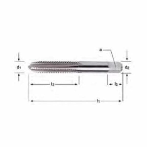 Union Butterfield 6008801 1700M General Purpose Straight Flute Hand Tap, Right Hand Cutting, M5x0.8 Thread, D4 Thread Limit, Plug Chamfer, 4 Flutes, Bright, HSS