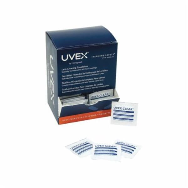 Uvex by Honeywell S468 Moistened Lens Cleaning Towelette, 5 x 8-1/8 in Tissue, 100 Tissue, Corrugated, For Use With Lenses