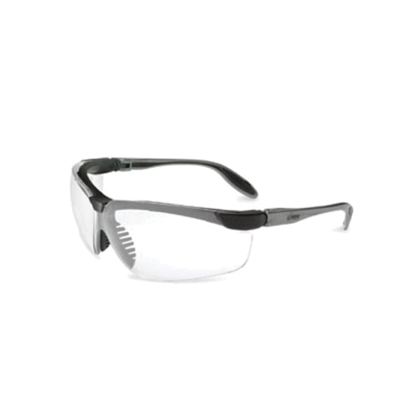 Uvex by Honeywell S3700X Safety Eyewear, Anti-Fog, Clear Lens, Half-Frame Frame, Black/Pewter, Polycarbonate/Elastomer Frame, ANSI Z87+, ANSI Z.87.1/1989, CA 19,071, CSA Z94.3