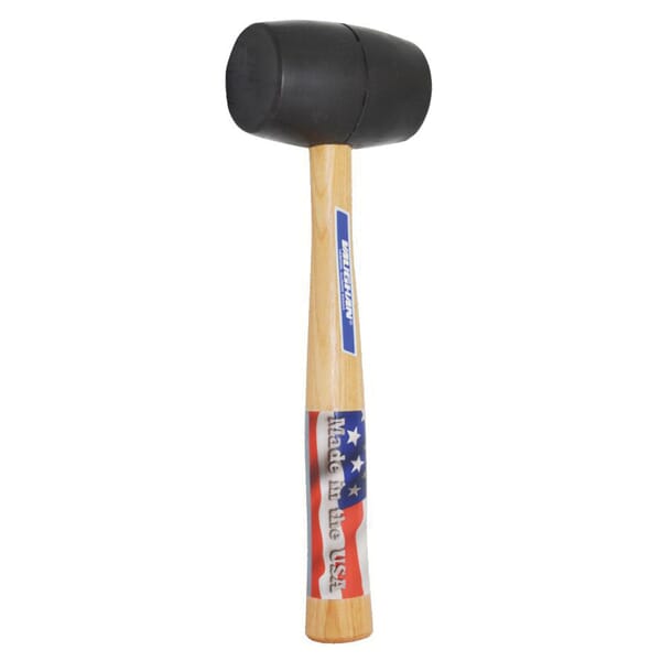 Vaughan 57431 Mallet, 2-1/4 in Round Face, 20 oz Rubber Head, Hardwood Handle
