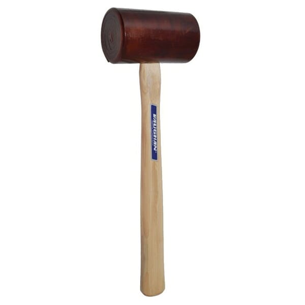 Vaughan 58222 Mallet, 13-1/2 in OAL, 2-3/4 in Dia Soft Face, 1.5 lb Rawhide Head, Hardwood Handle