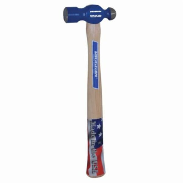 Vaughan TC308 Ball Pein Hammer, 11-3/4 in OAL, 8 oz Forged Steel Head, Hickory Wood Handle