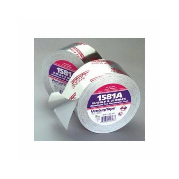 Venture Tape 7100043830 1581A High Strength Tape, 60 yd L x 3 in W, 4 mil THK, Acrylic Adhesive, Natural Aluminum