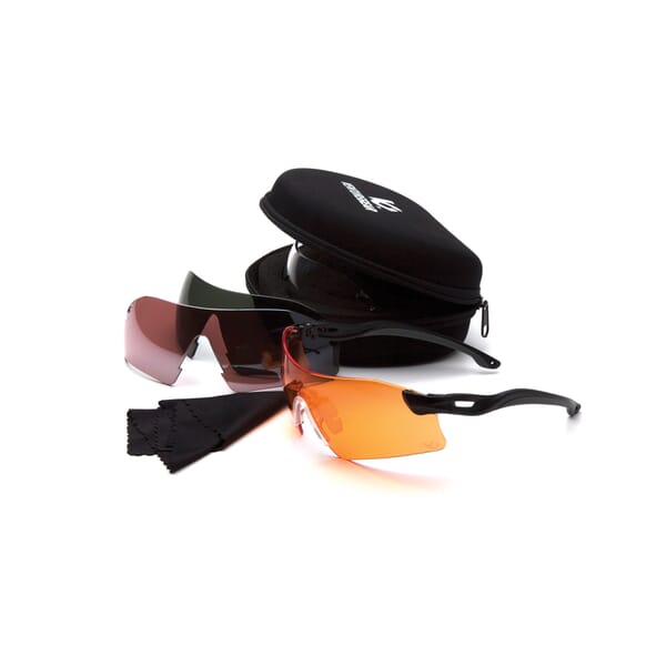 VentureGear VGSB88KIT Lightweight Safety Eyewear Kit, Anti-Scratch, Black, Polycarbonate Frame, ANSI Z87.1, CAN/CSA Z94.3-07, CE EN166, MIL-PRF 32432