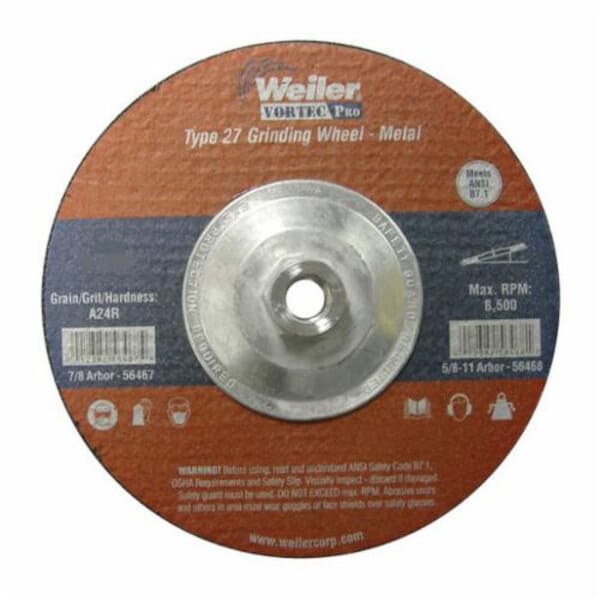 Vortec Pro Wolverine 56392 Thin Cut-Off Wheel, 5 in Dia x 0.045 in THK, 7/8 in Center Hole, WA60S Grit, Aluminum Oxide Abrasive