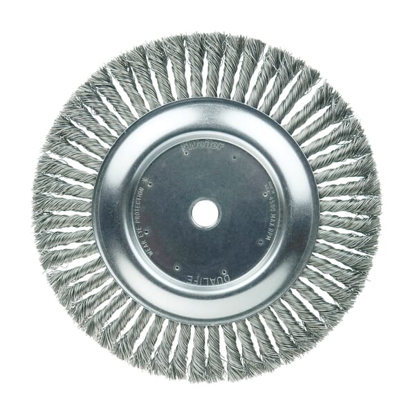 Weiler 08878 Wheel Brush, 10 in Dia Brush, 1/2 in W Face, 0.023 in Dia Filament/Wire Cable Twist Knot Filament/Wire, 3/4 in Arbor Hole