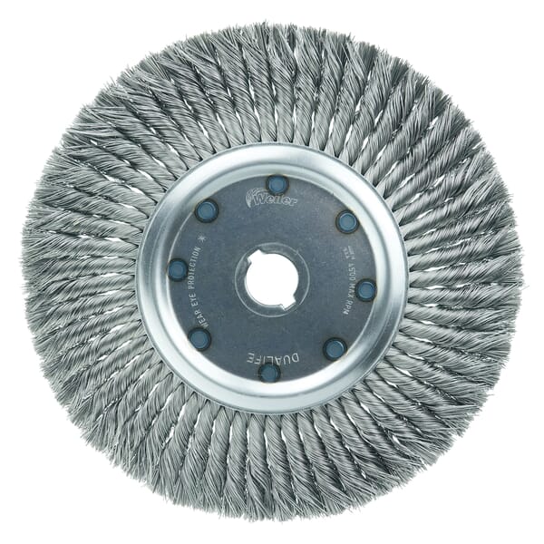 Weiler 09719 STH-12 Heavy-Duty Wheel Brush, 12 in Dia Brush, 5/8 in W Face, 0.02 in Dia Filament/Wire Standard/Twist Knot Filament/Wire, 1-1/4 in Arbor Hole