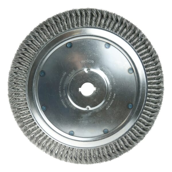 Weiler 09799 Extra High Density Wheel Brush, 14 in Dia Brush, 3/4 in W Face, 0.016 in Dia Filament/Wire Standard/Twist Knot Filament/Wire, 1-1/4 in Arbor Hole