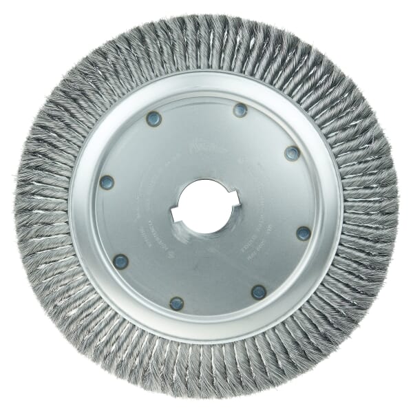 Weiler 09960 Extra High Density Wheel Brush With (2) 1/2 x 1/4 in Keyways, 15 in Dia Brush, 3/4 in W Face, 0.0118 in Dia Standard/Twist Knot Filament/Wire, 2 in Arbor Hole