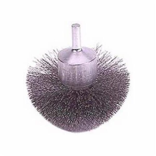 Weiler 10073 Circular Flared End Brush, 3 in Dia Brush, Crimped, 0.02 in Dia Filament/Wire, Steel Fill, 7/8 in L Trim