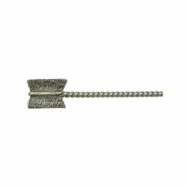 Weiler 21028 Burrite Power Tube Brush, 9/16 in Dia x 5/8 in L, 2-1/4 in OAL, 0.005 in Dia Filament/Wire, Steel Fill