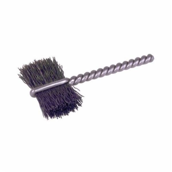 Weiler 21056 Burrite Power Tube Brush, 3/4 in Dia x 5/8 in L, 2-1/4 in OAL, 0.005 in Dia Filament/Wire, Stainless Steel Fill