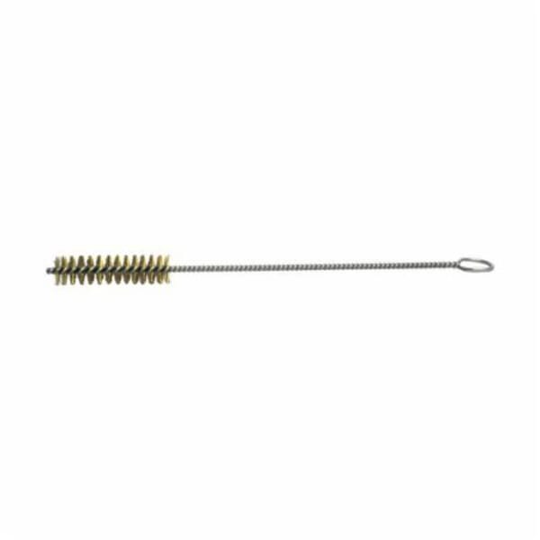 Weiler 21165 Industrial Grade Performance Line Maintenance Tube Brush, 1/2 in Dia x 2 in L, 8 in OAL, 0.004 in Dia Filament/Wire, Brass Fill