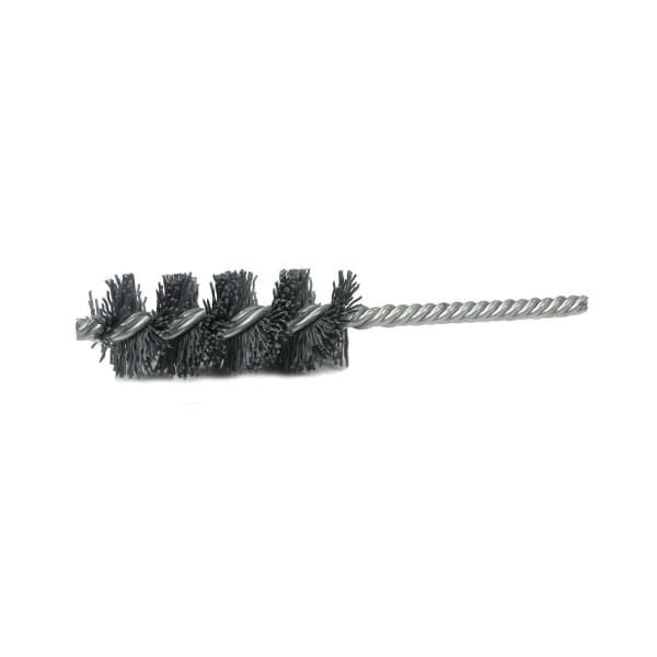 Nylox 21328 Power Tube Brush, 1 in Dia x 2-1/2 in L, 5-1/2 in OAL, 0.04 in Dia Filament/Wire, Nylon/Silicon Carbide Fill