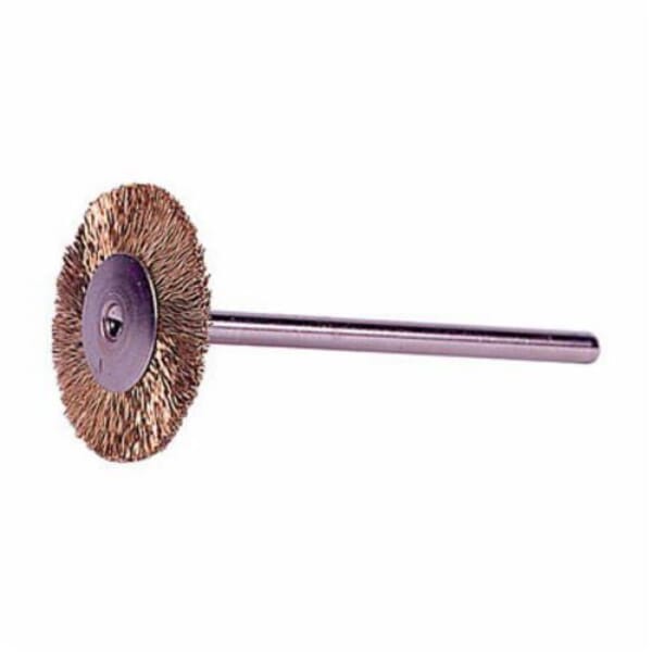 Weiler 26001 Miniature Wheel Brush, 3/4 in Dia Brush, 0.003 in Dia Crimped Filament/Wire