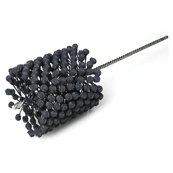 Weiler CrossFlex 34289 Flexible Cylinder Heavy Duty Large Diameter Honing Brush, 5 in Dia Bore, 6-1/2 in L Abrasive, 18 in OAL, 320 Grit, Extra Fine Grade