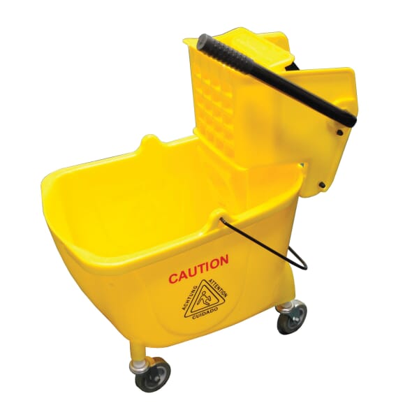 Weiler 36666 Combo Mop Bucket With 12 to 32 oz Wringer, 35 qt Capacity, Yellow