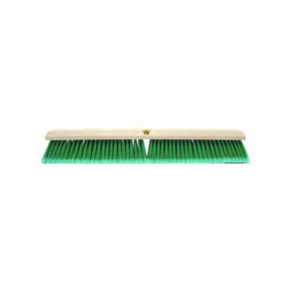 Perma-Sweep 42163 Push Broom, 18 in OAL, 3 in L Trim, Fine Sweep Face, Flagged Green Polystyrene Bristle