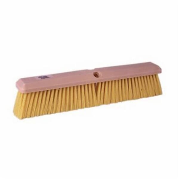 Perma-Sweep 42165 Push Broom, 18 in OAL, 3 in L Trim, Medium Sweep Face, Yellow Polypropylene Bristle