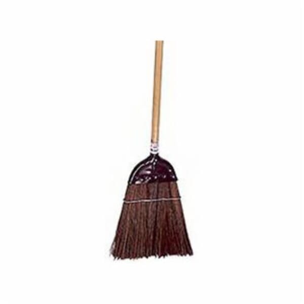 Weiler 44007 Metal Cap Upright Broom, Palmyra Bristle, 12 in Wire Banded Sweep Face, 10 in L Trim, Wood Handle, 55 in OAL