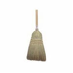 Weiler 44008 Wearhouse Heavy Duty Upright Broom, Corn/Fiber Bristle, Wire Banded Sweep Face, 18 in L Trim, Wood Handle, 57 in OAL