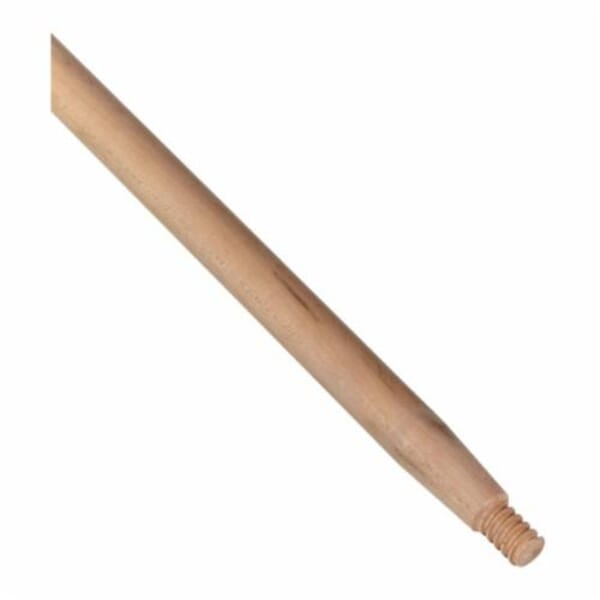 Weiler 44019 Threaded Tip Broom Handle, 1-1/8 in Dia x 60 in L, Hardwood, Natural
