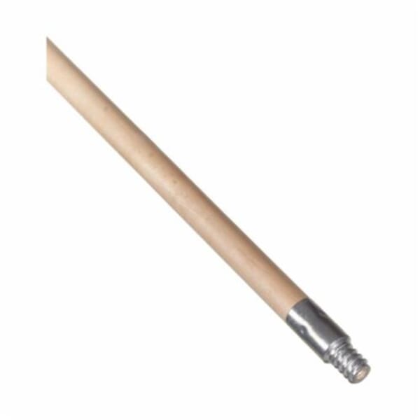 Weiler 44300 Threaded Tip Mop Handle, 15/16 in Dia x 60 in L, Hardwood Handle/Metal Tip, Natural