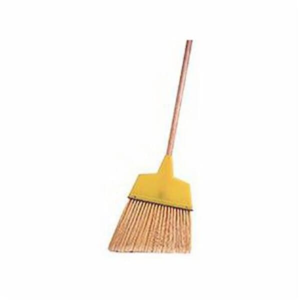 Weiler 44305 Angle Broom, Flagged Plastic Bristle, 8-1/8 in W, 6 to 7-1/2 in L Trim, Tan Wood Handle, 54 in OAL