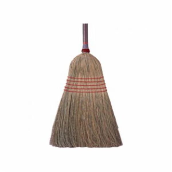 Weiler 44547 Household Upright Broom, Corn/Fiber Bristle, 15 in L Trim, Wood Handle, 54 in OAL