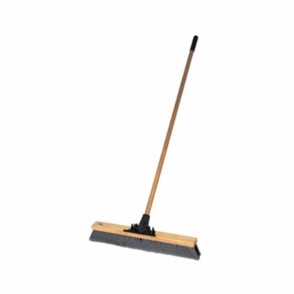 Pro-Flex 44600 Push Broom, 24 in OAL, 3 in L Trim, Black/Gray Polypropylene/Polystyrene Bristle