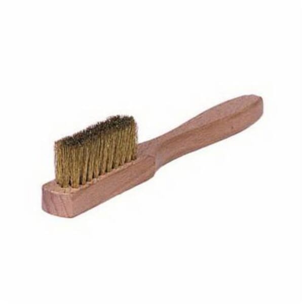 Weiler 44619 Small Handle Wire Drawn Scratch Brush, 1-1/2 in Brush, 6 in L x 1/2 in W Block, 5/8 in L Crimped Brass Trim