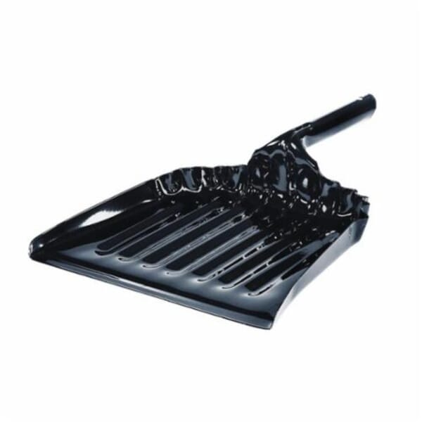 Weiler 71078 Heavy Duty Industrial Grade Dust Pan, 13-1/2 in L x 12 in W, 20 ga Stainless Steel, Black Enamel Coated