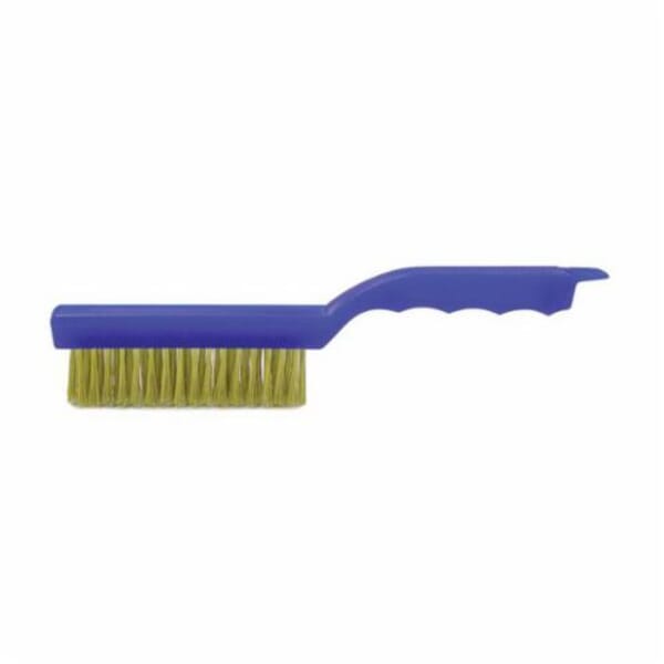 Weiler 73218 Hand Wire Scratch Brush, 5 in Brush, 11 in L Block, 1-1/4 in L Brass Trim
