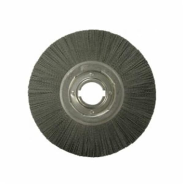Nylox 85018 Composite Wheel Brush, 14 in Dia Brush, Rectangular Filament/Wire, 2 in Arbor Hole