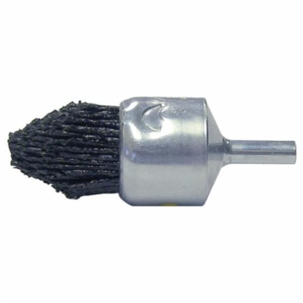 Burr-Rx 86159 End Brush, 1 in Dia Brush, Crimped, 0.035 in Dia Filament/Wire, Steel Fill, 1-1/8 in L Trim