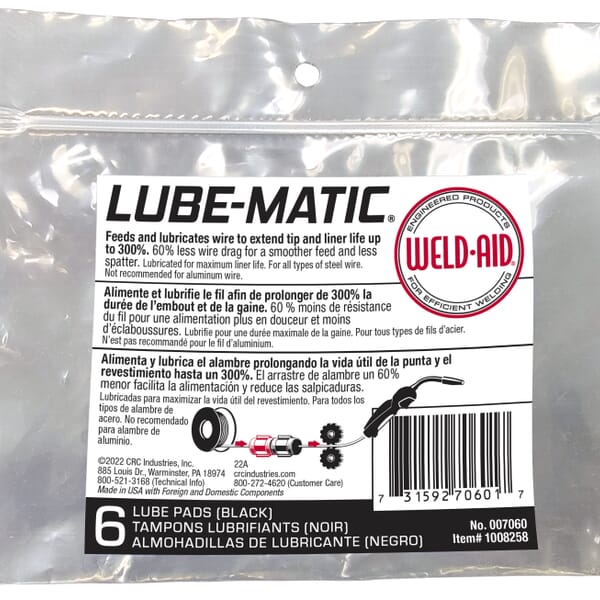 Weld-Aid 007060 LUBE-MATIC Pre-Treated Lube Pad, Black