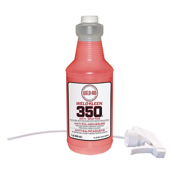 Weld-Aid 007089 WELD-KLEEN 350 Anti-Spatter, 32 oz Bottle, Liquid Form, Red