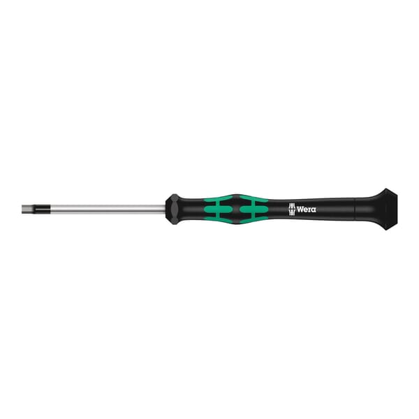 Wera 05118074001 2054 Micro Precision Refined Screwdriver, 0.05 in Hex Point, Alloy Steel Shank, 137 mm OAL, Polished Chrome