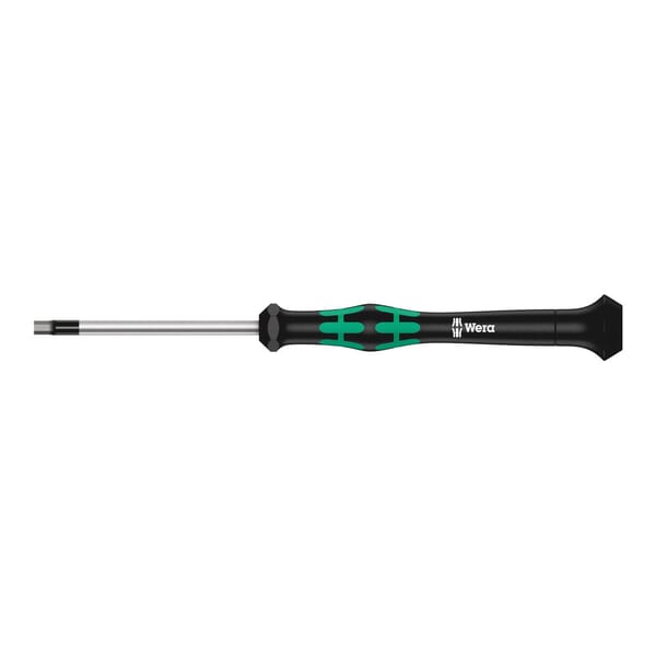 Wera 05118076001 2054 Micro Precision Refined Screwdriver, 1/16 in Hex Point, Alloy Steel Shank, 157 mm OAL, Polished Chrome