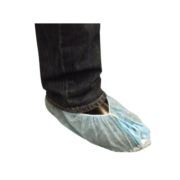 PIP 3518 Standard Weight Shoe Cover, ASTM 1670, Universal Fits Shoe, White, Elastic Closure, Spunbond Polypropylene Outsole, Resists: Particles and Slip