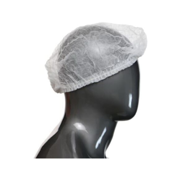 PIP UP-1000 Latex Free Pleated Standard Weight Disposable Bouffant Cap, White, 11 g Spunbond Polypropylene
