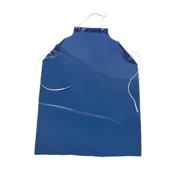 PIP UUPB-45 Bib Apron With Ties, Blue, Vinyl, 45 in L