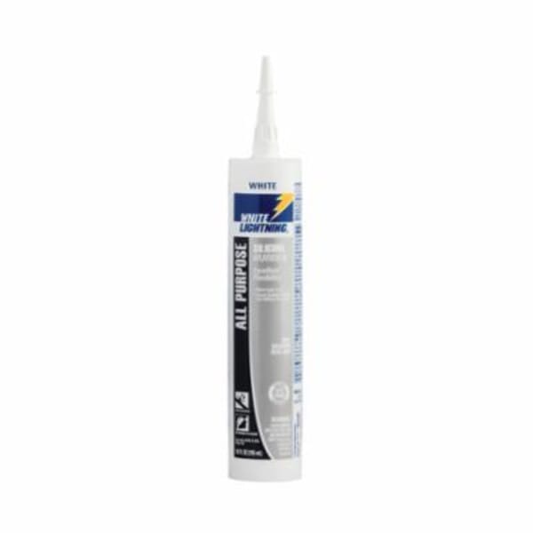 White Lightning W11121010 All Purpose Adhesive Sealant, 10 oz Cartridge, Clear, Silicon Rubber Base