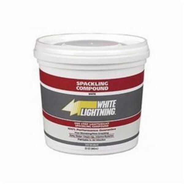 White Lightning WL60512 Lightweight One Step Spackling Compound, 0.5 pt Can, White