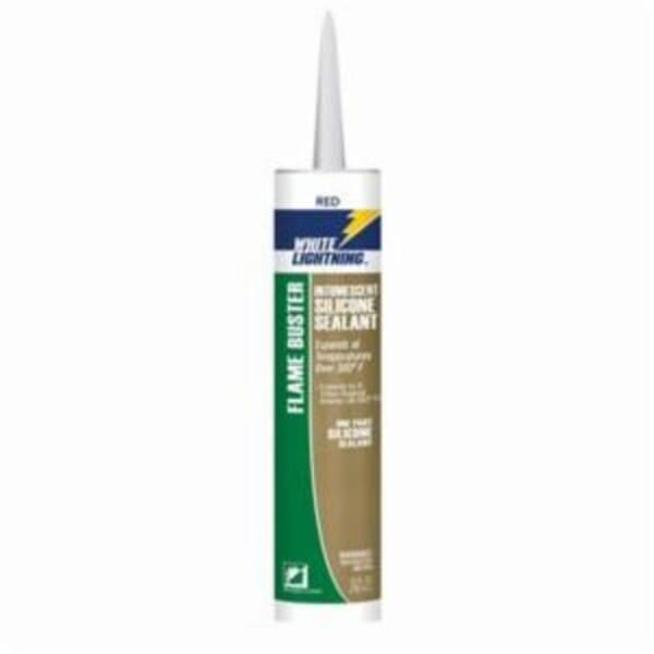 White Lightning W44107010 Flame Buster Paintable Intumescent Adhesive Sealant, 10 oz Cartridge, Red, Silicone Base