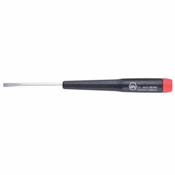 Wiha 26020 Screwdriver, 5/64 in Slotted, Chrome Vanadium Molybdenum Steel Shank, 4.7 in OAL, Cadmium Free Plastic Handle, Hard Polished Chrome