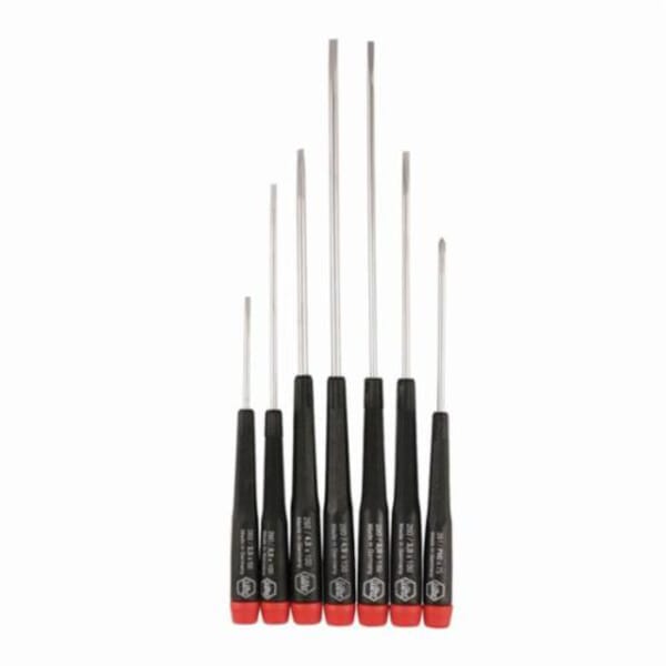 Wiha 26092 Precision Screwdriver Set, 7 Pieces, Chrome Vanadium Steel/Plastic Handle, Polished Chrome